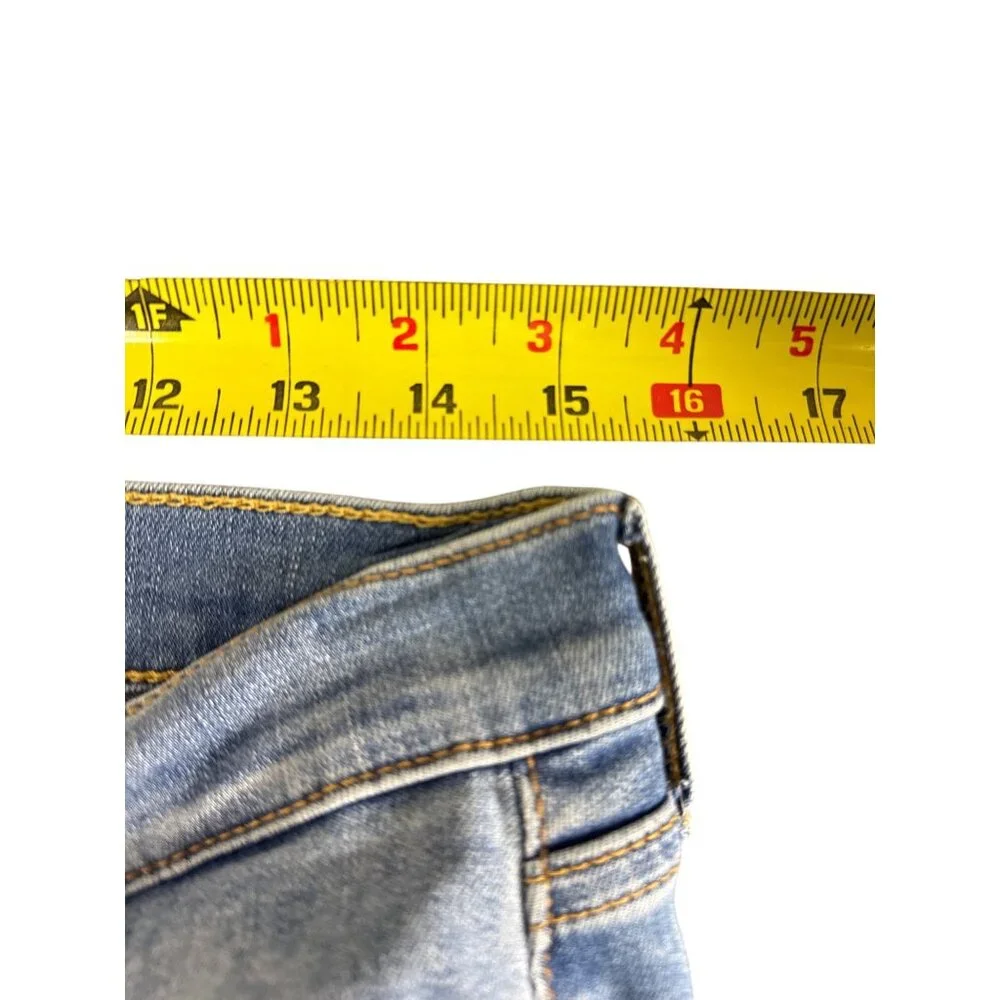 7 For All Mankind Skinny Jeans Womens 28 Blue Stretch Denim Mid Rise Button Fly